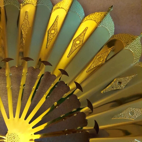 New in Box Gold Fans Wall Decor - Picture 2 of 4